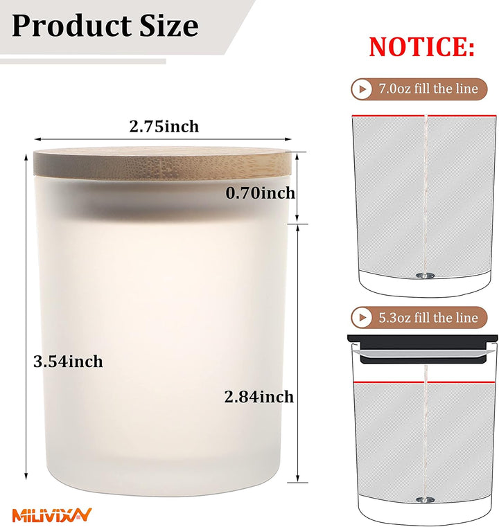 MILIVIXAY 20 Stück 200 ml Milchglas-Kerzengläser mit Deckel, leere Kerzengläser für die Herstellung