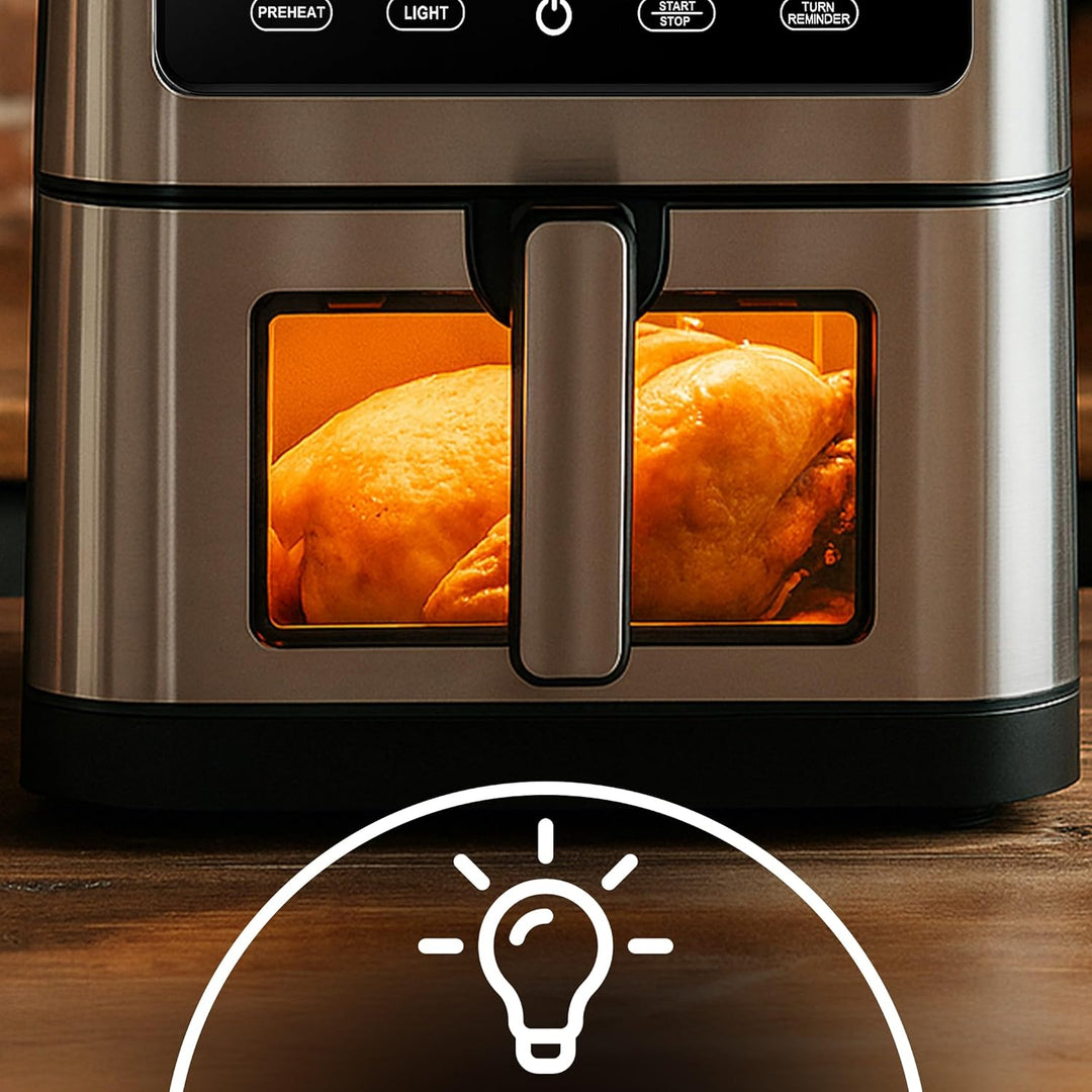 Retoo Heissluftfritteuse 8L XXL Airfryer 1800W, 14 Programme Bis Max 200 °C, Fritteuse Ohne Öl Mit S