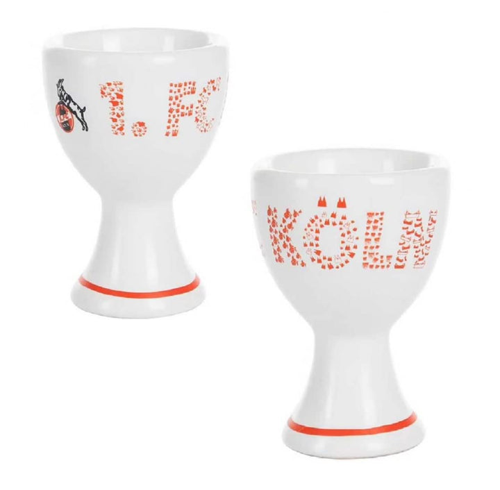 1. FC Köln Eierbecher - Schriftzug Piktogramme - 2er Set - Plus Lesezeichen I Love Köln