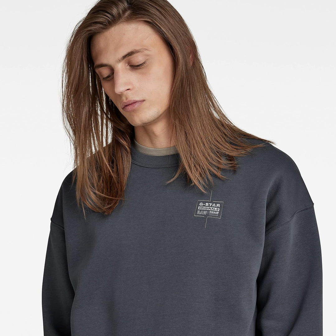 G-STAR RAW Herren Unisex Core Oversized Sweats, Blau (Fantem Blue D21139-c235-863)