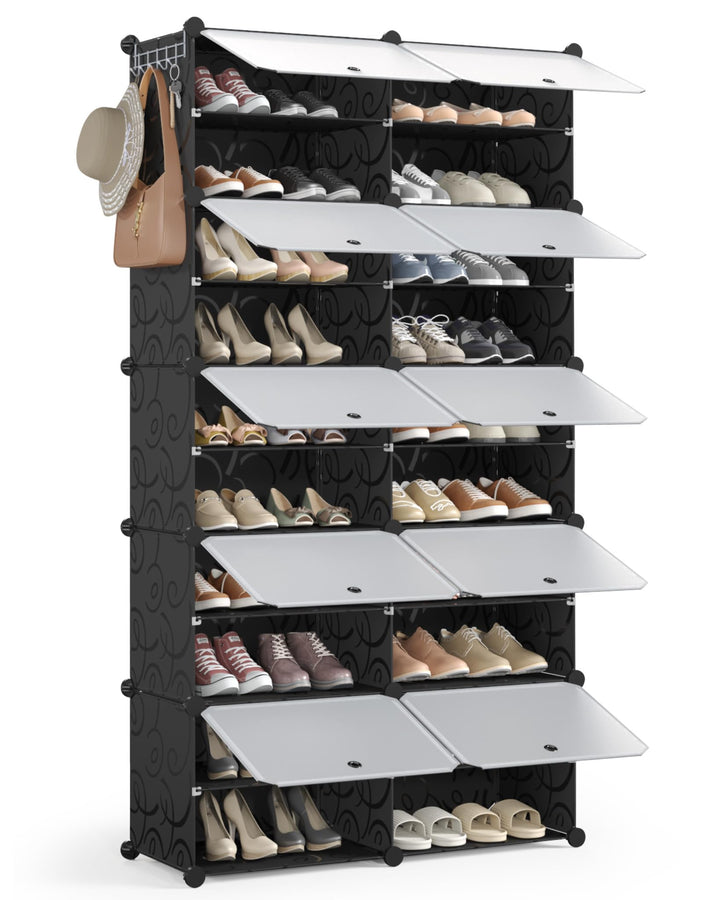 Mondeer Schuhregal, Kunststoff Schuhschrank 10 Ebenen, Schuhregal Organizer hält 40 Paar Schuhe Plat
