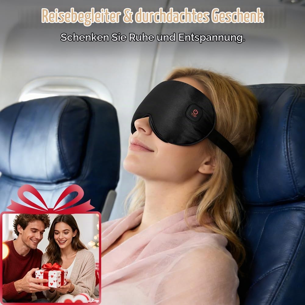 Wärmebrille, Wärmbrille kabellos Augenmaske Wärmend 3 Stufen Wiederaufladbar Maske, Schlafmaske, mas