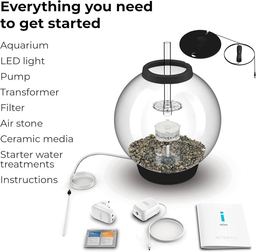 biOrb 72005 CLASSIC 30 LED schwarz - dekoratives Aquarium Komplett-Set mit Filter-System, LED-Beleuc