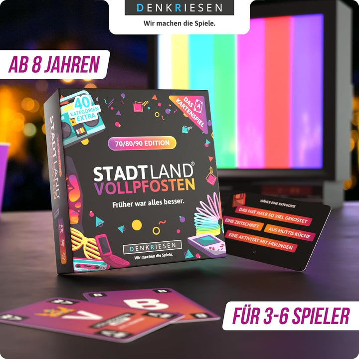 DENKRIESEN - Stadt Land Vollpfosten® – Das Kartenspiel - 70/80/90 Edition - 'Früher war Alles Besser