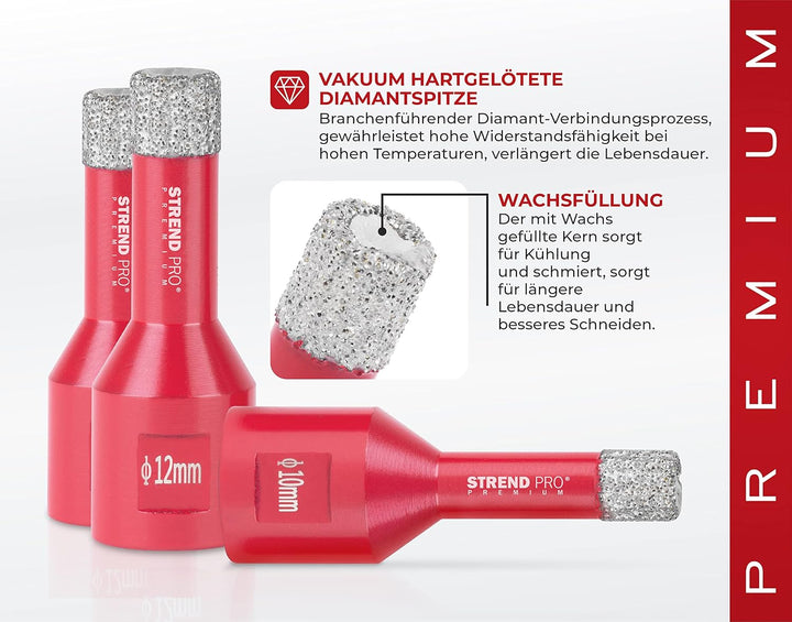 Diamant bohrkrone für fliesen/feinsteinzeug | PREMIUM bohrkronen für winkelschleifer flex M14 | 6-8-