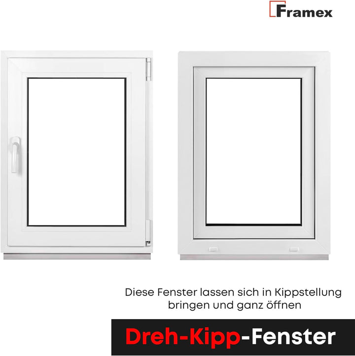 Kellerfenster Fenster Kunststofffenster Weiss Breite x Höhe 110 x 45 cm (1100 x 450 mm) 3-Fach (32 m