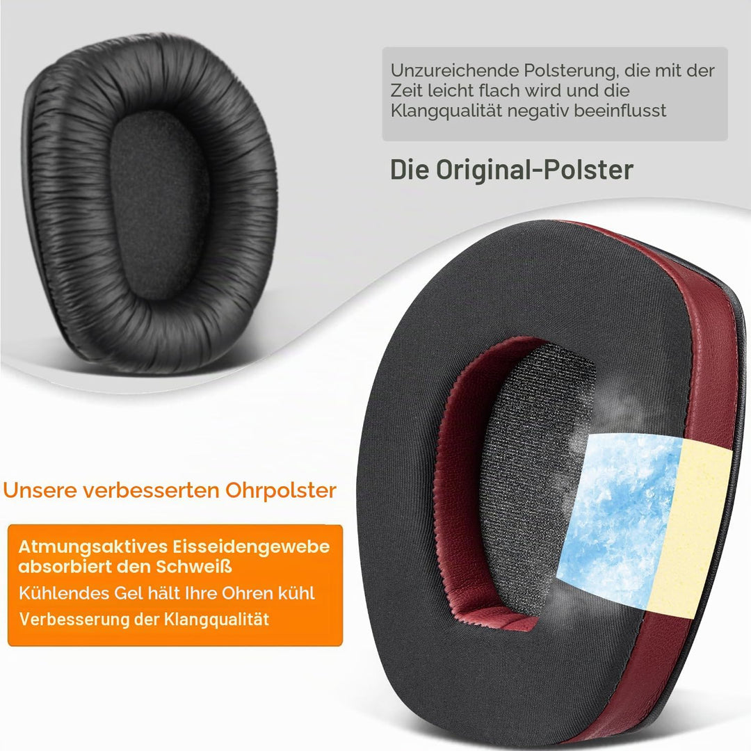SOULWIT Kühlgel Ersatz Ohrpolster für Sennheiser RS165/RS175/RS185/RS195 (RS 165 175 185 195 RF), Er