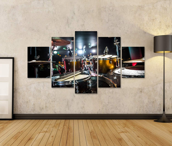 islandburner Bild auf Leinwand Schlagzeug Drums Set Bühne Wandbild Poster Kunstdruck Bilder Format: