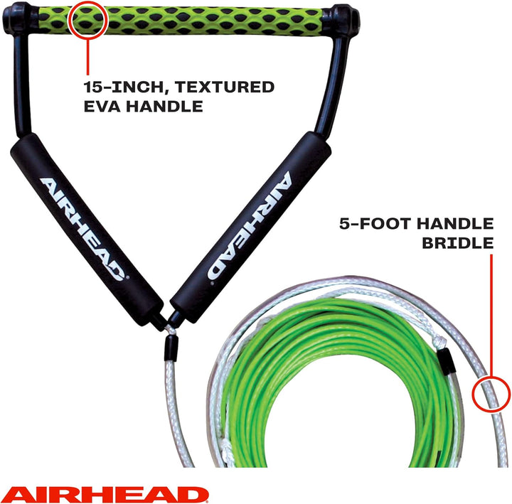 AIRHEAD Dyneema Wakeboard-Seil, flach, 4 Fächer, 2,8 m, erhältlich Grün, Grün