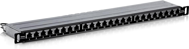 TRENDnet 24-Port CAT6A geschirmt Half-U Patchpanel 1000Base-T/ 10Gbase-T Unterstützung, kompatibel m