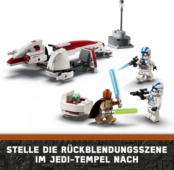LEGO Star Wars Flucht mit dem BARC Speeder, The Mandalorian Set, Spielzeug-Bike mit Seitenwagen, ent
