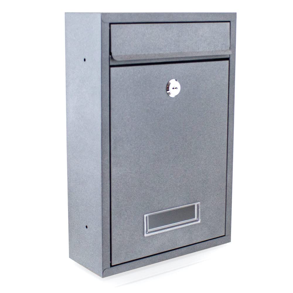 BITUXX® Kompakter Mini Briefkasten Wandbriefkasten Letterbox erweiterbar zur Briefkastenanlage (Anth