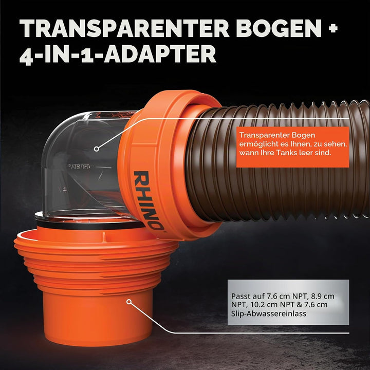 Camco 39770 rv-Sewer-Hoses Abwasserschlauch-Verlängerungsset, 4,6 m Frustfreie Verpackung, Abwassers