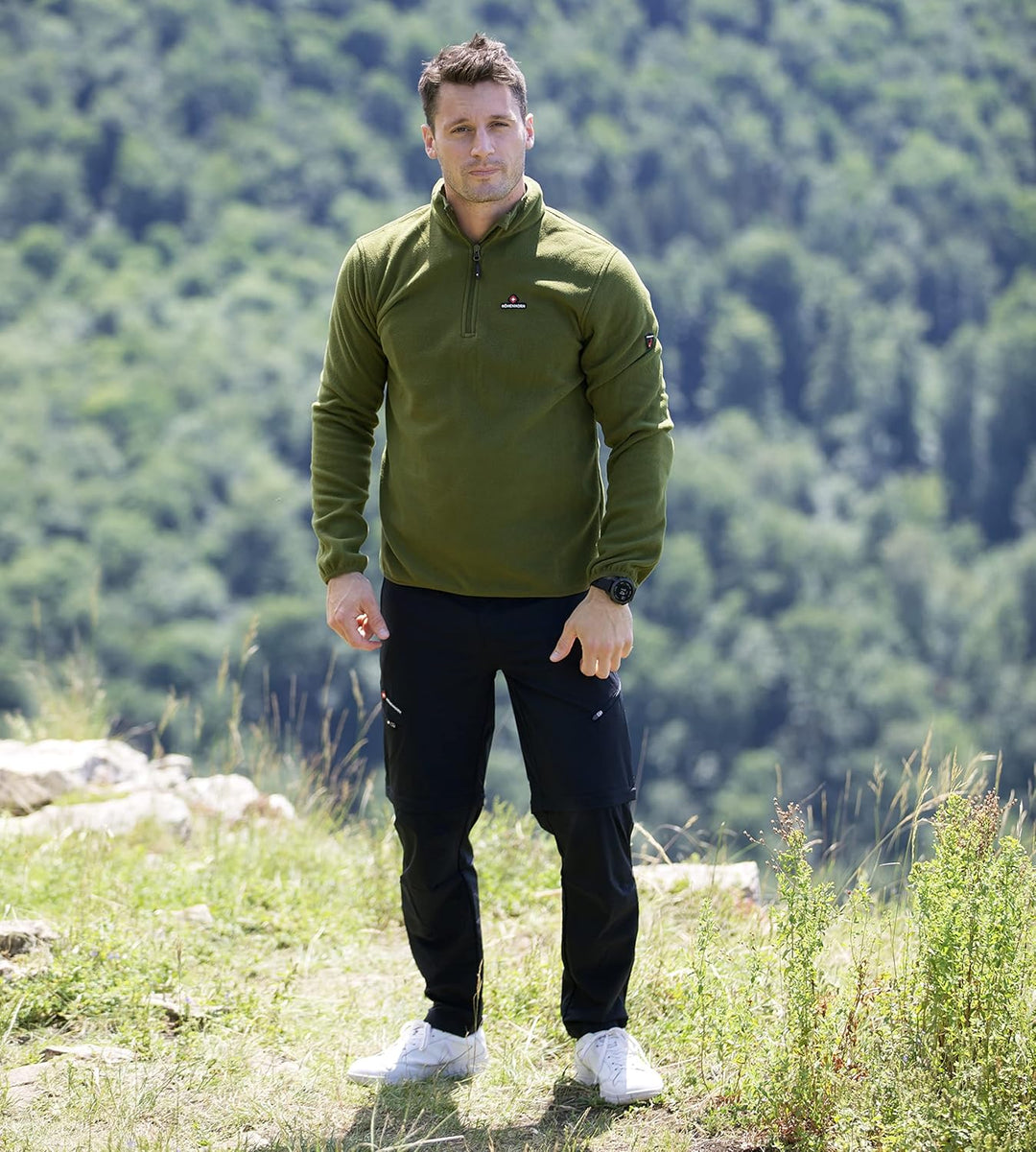 Höhenhorn Skyja Herren Fleece Pullover Herbst Winter Microfleece Sweatshirt Half Zip Fleecepullover,