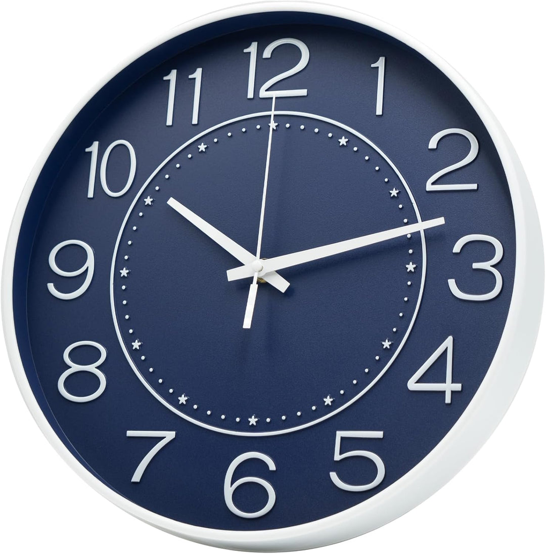 HZDHCLH 30cm Modern Quartz Lautlos Wanduhr Arabisch Ziffer Schleichende Sekunde ohne Ticken für Deko