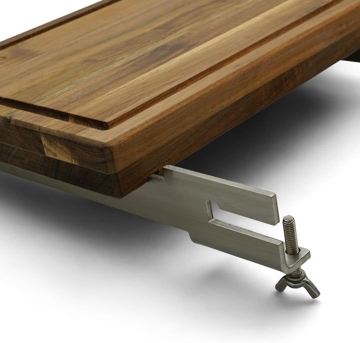Grillrost.com Das Original Bretthalter für alle Feuerplatten mit 3-12mm Stärke | Buchenholz und Edel