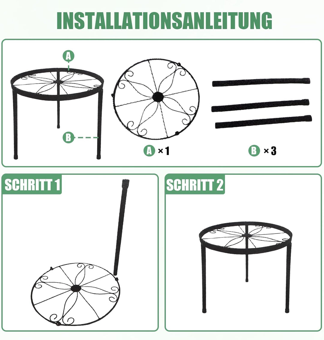 iMeshbean Blumenständer aus Metall 5 Stück, Pflanzenständer für Innen Aussen, Mehrzweck Blumentreppe