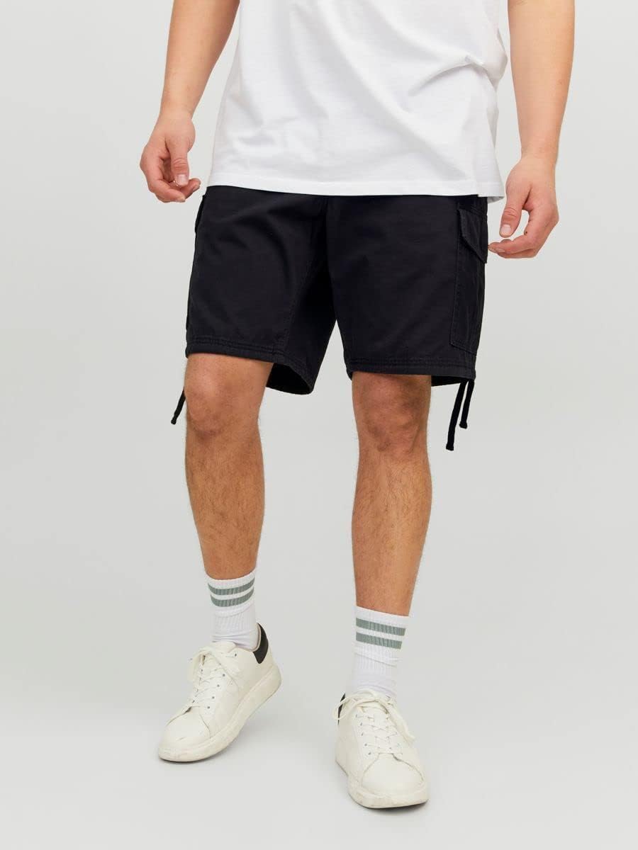 JACK & JONES Herren Cargoshorts Jpstmarley Jjcargo Shorts Ana Sn M Schwarz, M Schwarz