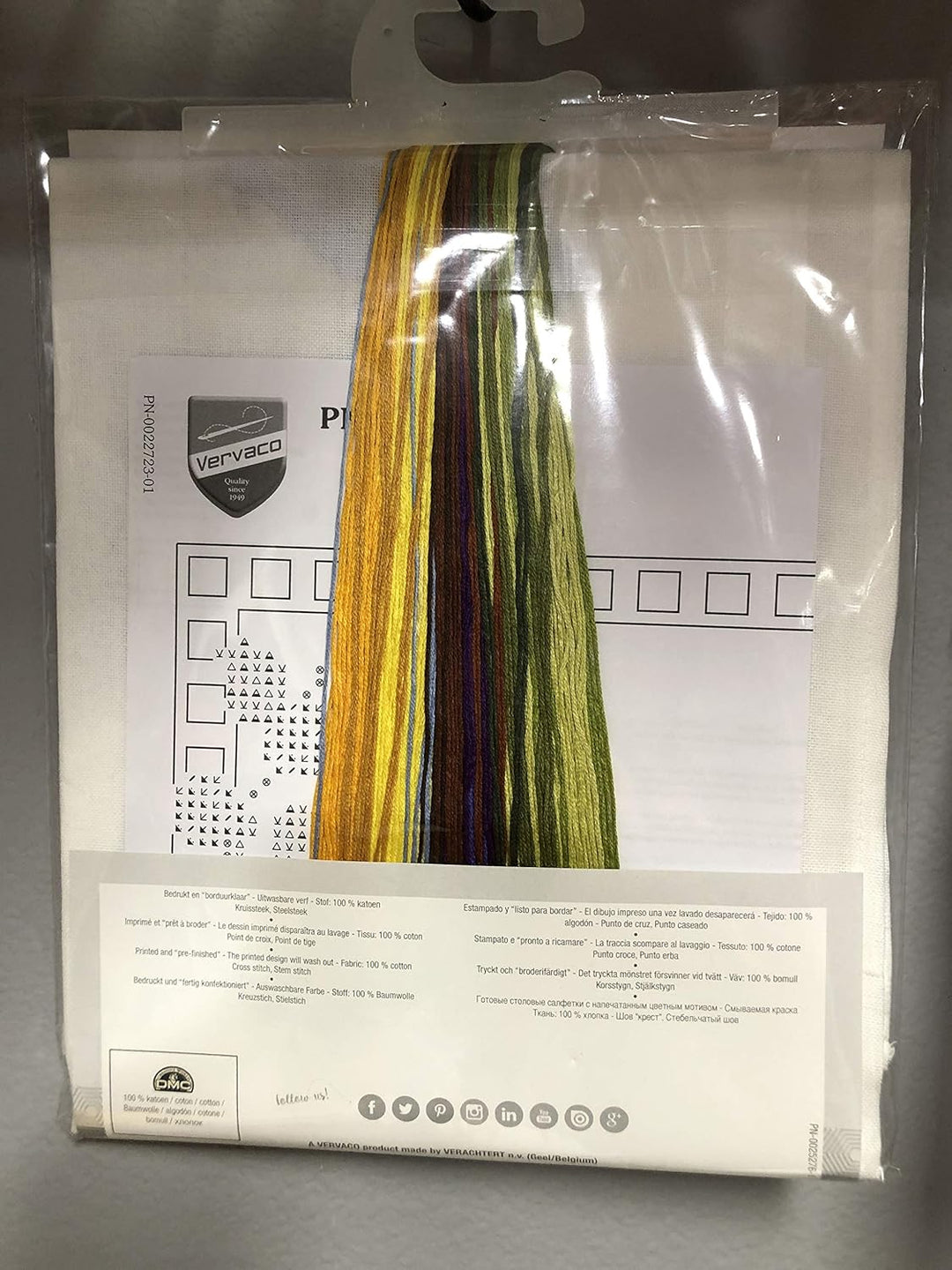 Vervaco Tischläufer Sonnenblümchen Stickpackung/Läufer im vorgedruckten/vorgezeichneten Kreuzstich,