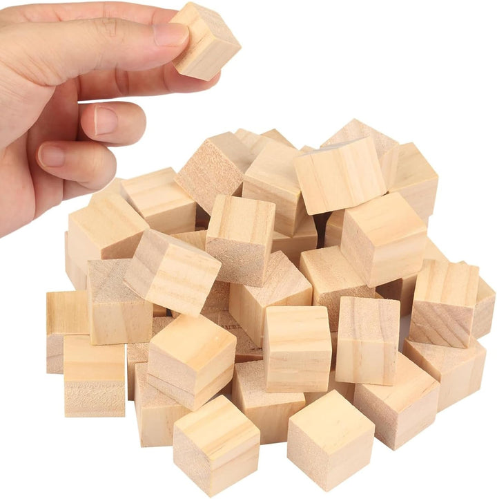 200 Stück Holzwürfel 20mm Holzklötzchen zum Basteln, Blanko Holzklötzchen Natur Holzklötze Holzblock