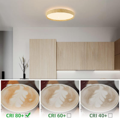 ZMH Deckenlampe LED Deckenleuchte Wohnzimmer - Wohnzimmerlampe Holzoptik Ø40cm Schlafzimmer Deckenbe