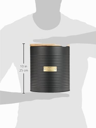 TYPHOON OTTO Keksdose Metall mit Deckel 2,6 L, Keksdose gross luftdicht mit Bambusdeckel und Silikon