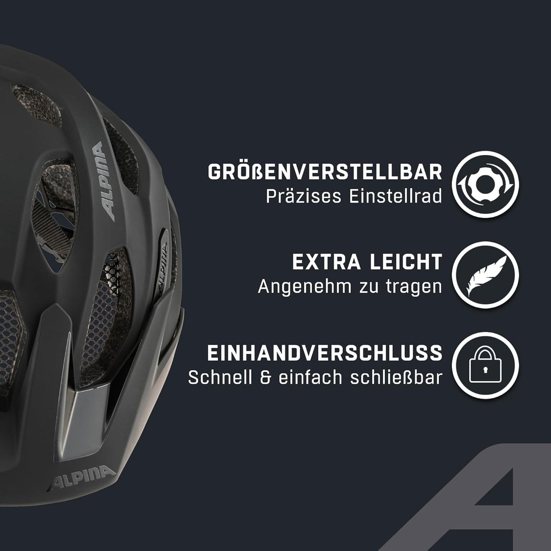 ALPINA CARAPAX 2.0 - Leichter, Stabiler & Komfortabler Fahrradhelm Mit Fliegennetz & Antibakterielle