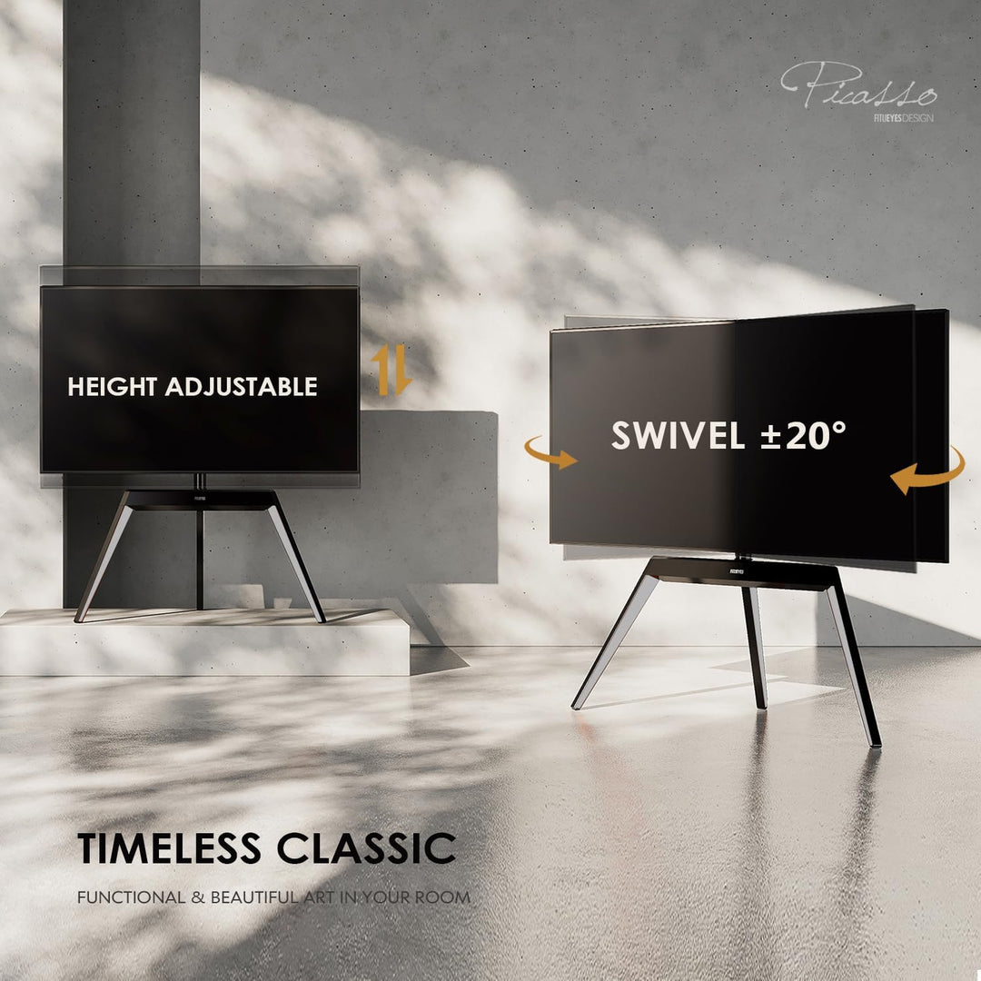 FITUEYES Design TV Ständer für 55 60 65 70 75 78 Zoll Fernseher TV Stand im Staffelei Design höhenve