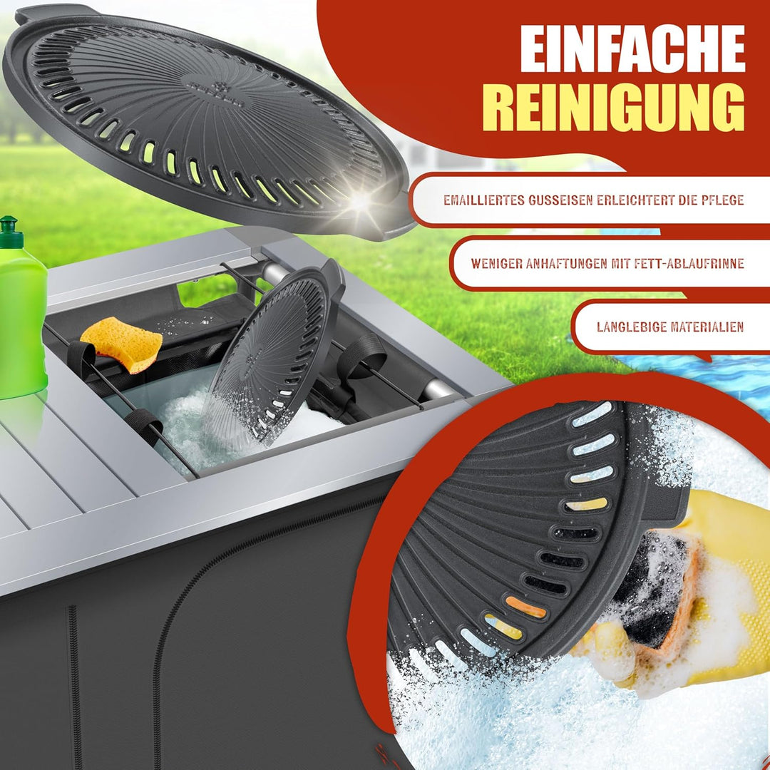 KESSER® Grillplatte für Raketenofen, Dutch Oven BBQ Rakete Holzofen Camping Campingkocher Campinggri