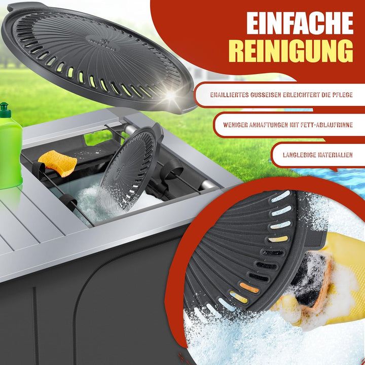 KESSER® Grillplatte für Raketenofen, Dutch Oven BBQ Rakete Holzofen Camping Campingkocher Campinggri