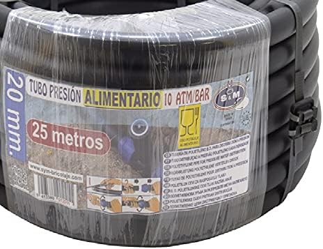 S & M 012211 – PE Rohr Lebensmittelsektor, 20 x 10 ATM – 25 m, schwarz