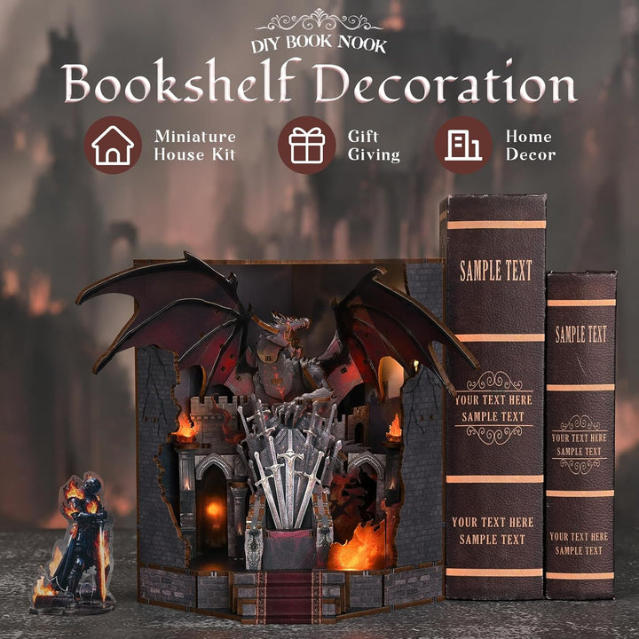 MiniCity Book Nook Kit - DIY Puppenhaus Häuser, Miniatur Haus Selber Bauen für Erwachsene mit LED-Li