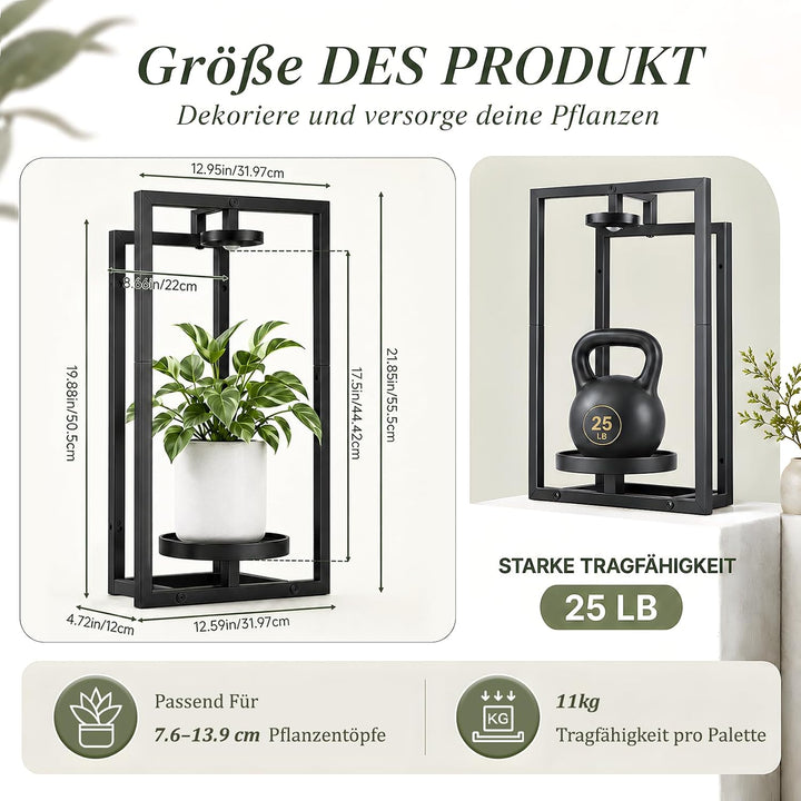 Wandbehang Pflanzgefässe mit Wachstumslicht 2 Set, Blumentopf Wand mit Metallrahmen und Fernbedienun