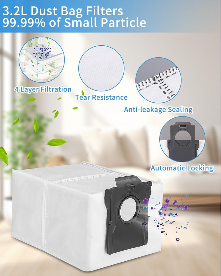 Zubehörset für Dreame X50 Ultra Complete//L50 Pro Ultra/X50 Master Saugroboter, 2 Hauptbürste, 4 Fil