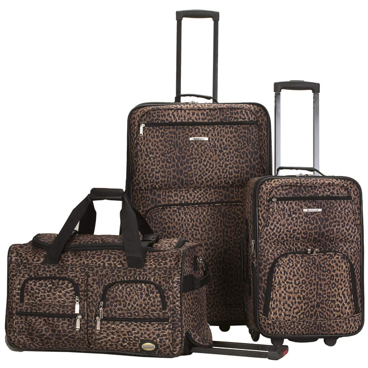 Rockland Vara Softside Gepäckset 3-teilig, Leopard, 3-Piece Set (20/22/28), Vara Softside Gepäckset