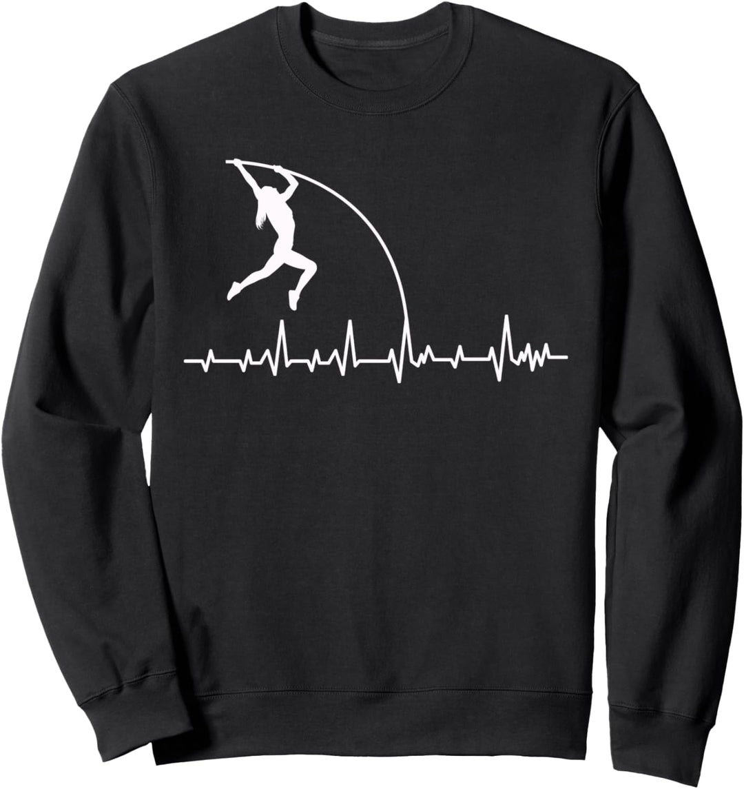Stabhochsprung Herzschlag Sport Mädchen Sweatshirt