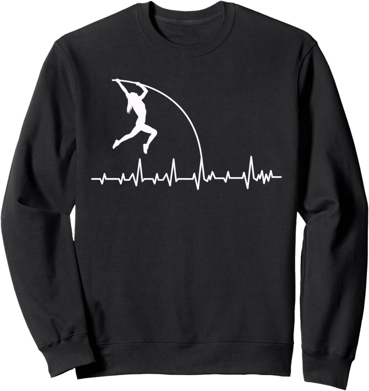 Stabhochsprung Herzschlag Sport Mädchen Sweatshirt