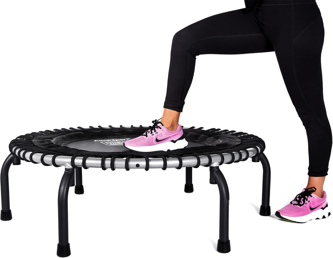 *Testsiegertrampolin* - JumpSport Fitnesstrampolin-Premium Minitrampolin- Einzelgummiseile (Modell 3