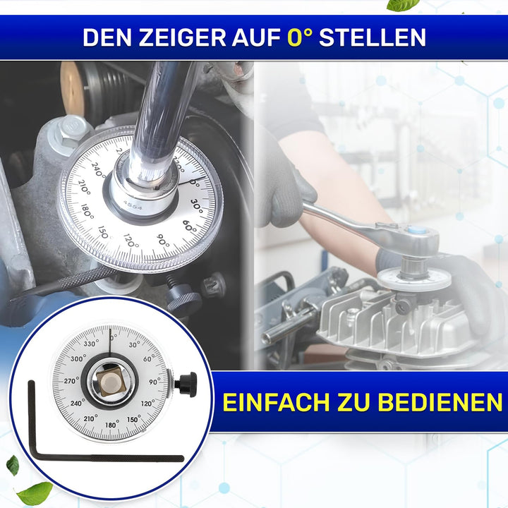 Drehwinkelmesser 1/2 zoll zum Anziehen Schrauben mit Bereich von 360° – Drehmomentmesser aus Chrom-V