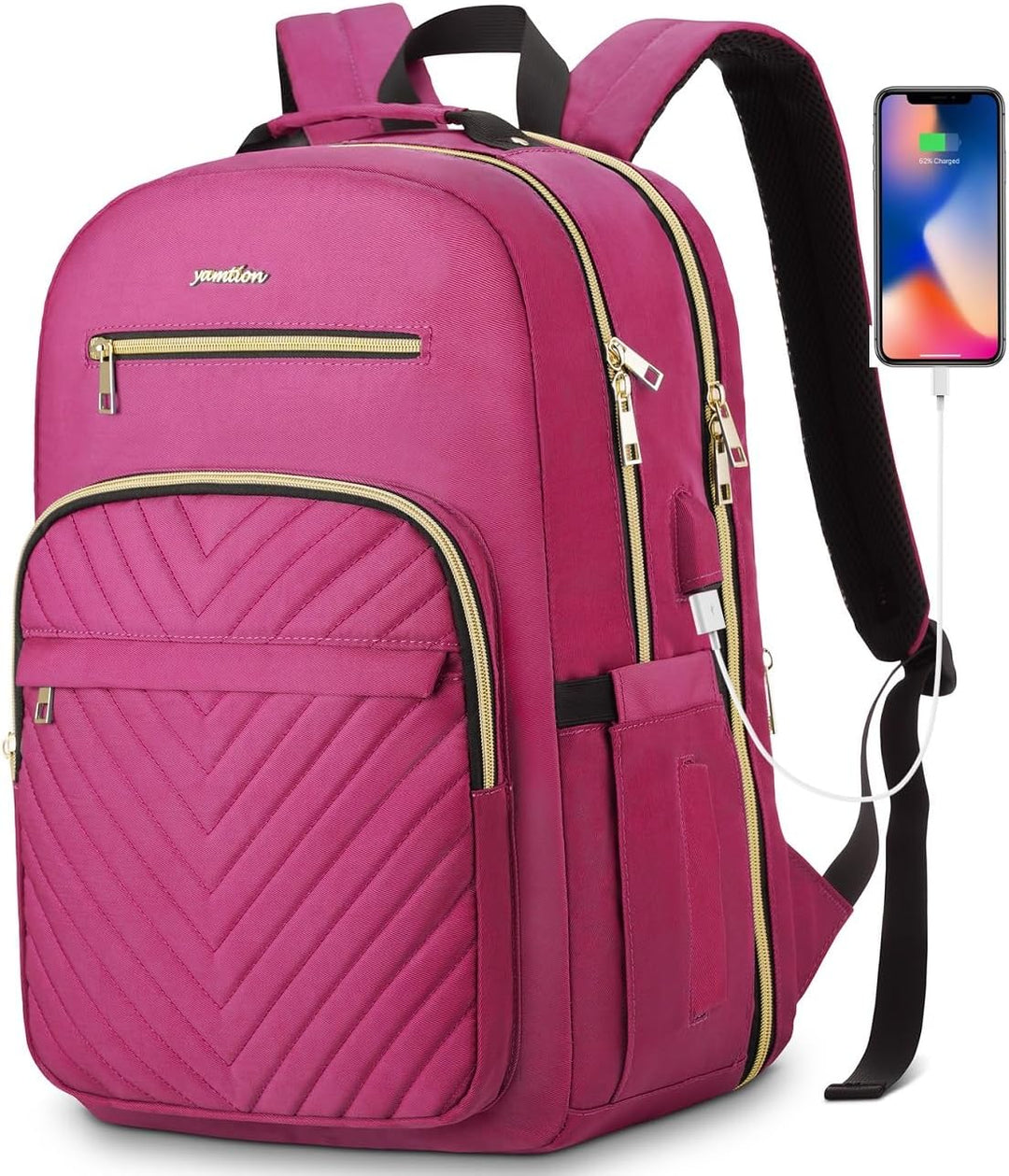 YAMTION Rucksack Damen,Schulrucksack Mädchen Teenager Schultasche Frauen 17.3 Zoll Laptop Rucksack m