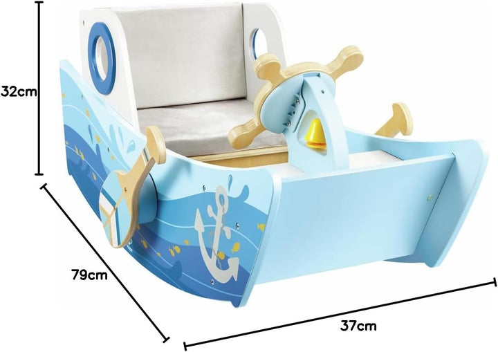 Hape Schaukelboot, fördert Balance und Motorik, mit funktionalen Ruderpaddeln und gepolstertem Sitz,