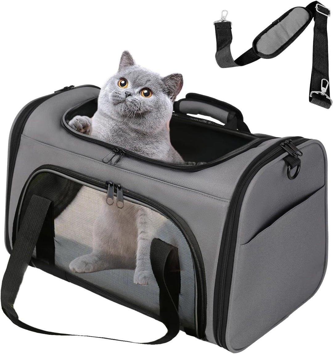 Bibykivn Transporttasche für Katze Hund, Katzentransportbox, Hundebox Faltbar Hundetasche Transportt