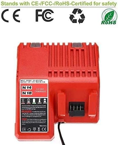 Ersatz Ladegerät für Milwaukee M18-18V M12, M18, 48-59-1806, 48-59-1840, Batterie Ladegerät Werkzeug