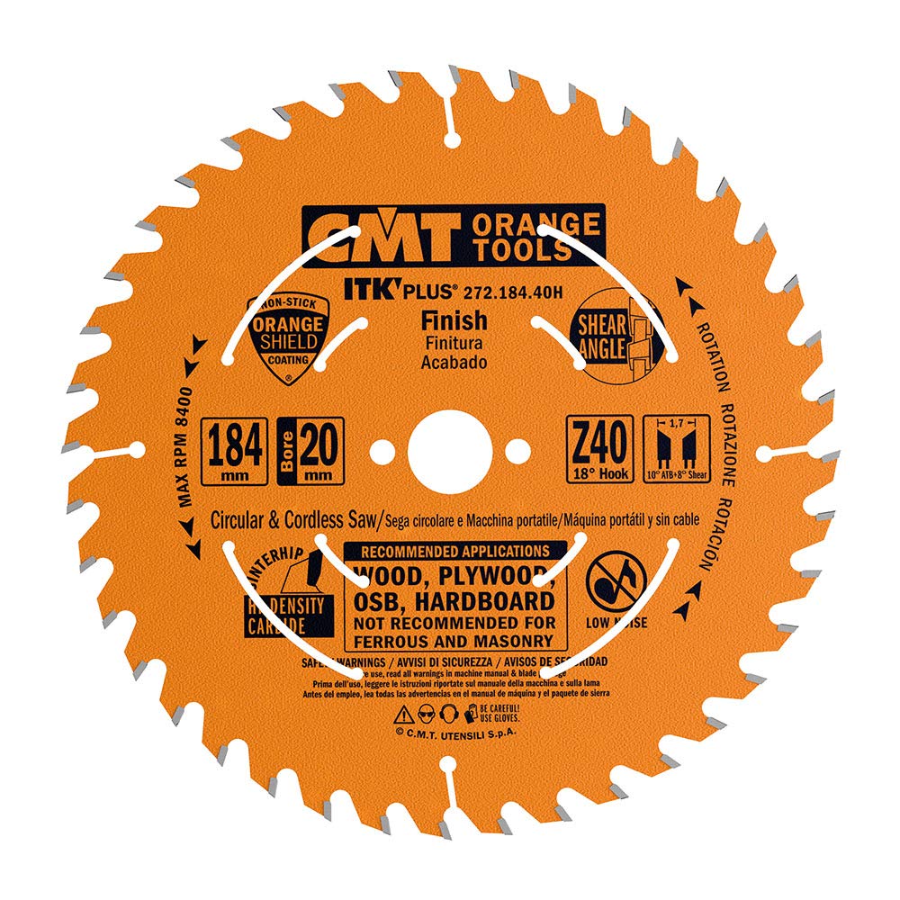 CMT – 272.184.40h Handkreissäge ITK Plus HW 187 x 1.7 x 20 (+ 16 + 15.87) Z = 40 ATB + Shear
