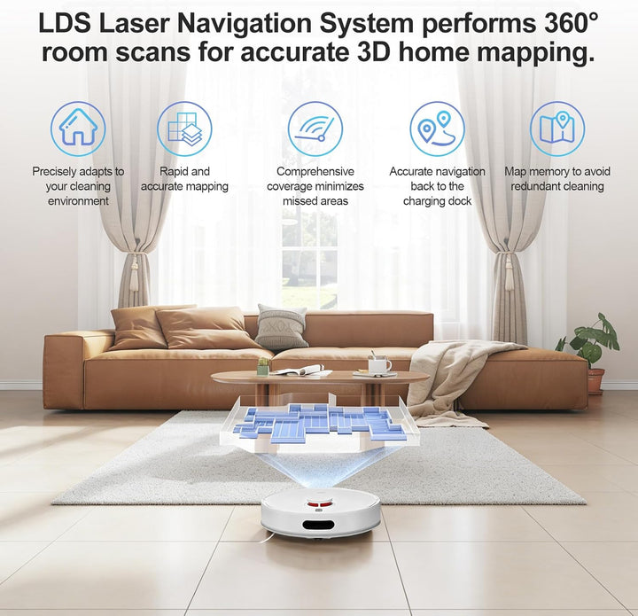 XIAOMI Saugroboter S40C, Staubsauger und Mopp 2-in-1, 5000 Pa Sauger mit LDS-Laser-Navigation, autom