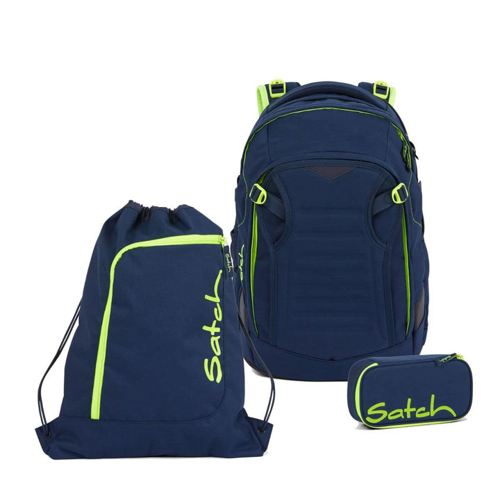 satch Match Schulrucksack Set 3tlg. inkl. Schlamperbox u. Sportbeutel Toxic Yellow, Toxic Yellow