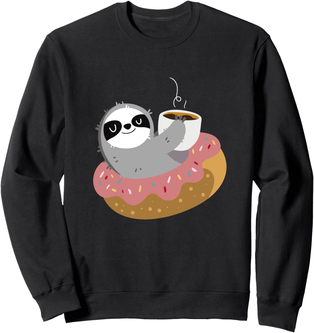 Faultier I Sloth I Donut I Kaffee I Süsses Faultier Sweatshirt