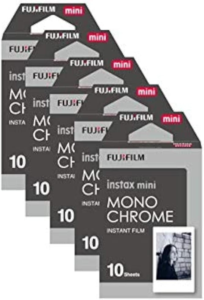 Fujifilm Instax Mini Monochrom-Fotofilm, 50 Stück