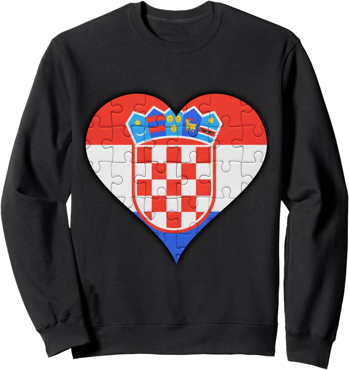 Kroatien Kroatische Flagge Herz Sweatshirt