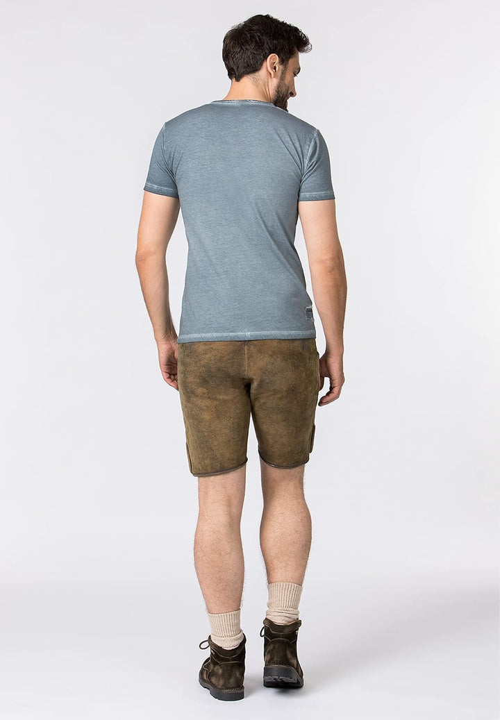 Stockerpoint Herren Prachtbock Trachtenshirt, Rauchblau